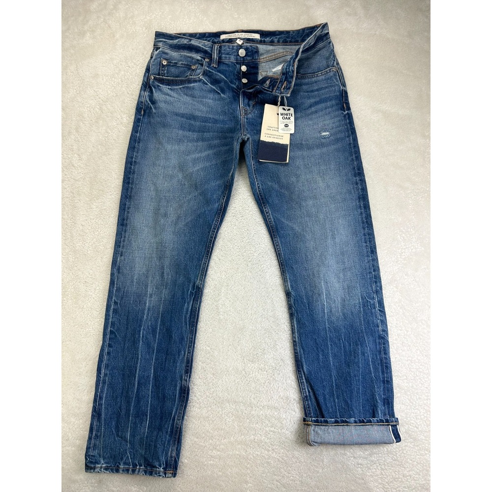 NWT Banana Republic Selvedge Jeans Mens 31x30 White Oak Light Indigo Cone Denim